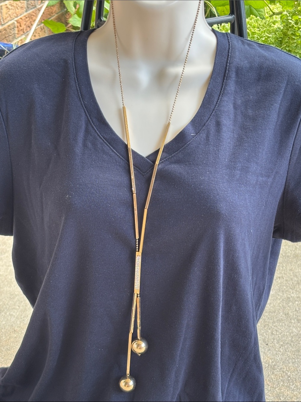 🍀3 for $25🍀 Gold Long Lariat Necklace with Polished Orb Drops